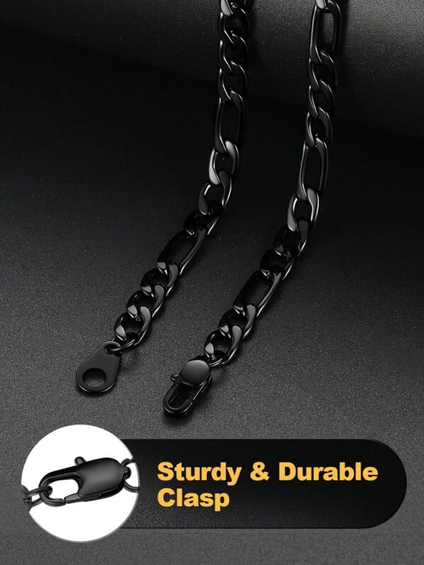 U7 Figaro Chain, Twisted Rope Chain, Men Stainless Steel Necklace,3mm,5mm,6mm,9mm 18K Gold Plated Chains Necklaces for Men Women 16"-30"