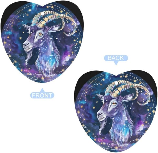 Zodiac Capricorn Sign Novelty Car Air Fresheners 5 Pcs Funny Printed Pendant Decoration Hanging Accessories 3×4 3.5×3.5 Inches