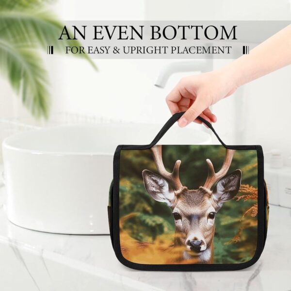 Hanging Toiletry Bag for Women Men Portable Waterproof Makeup Bag Organizer Deer Among Thick Leaves Travel Toiletry Bag