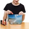 Makeup Bag for Women Cosmetic Bags Clear Sky Wave Beach Travel Toiletry Bag Cute Zipper Make Up Bags Large Capacity Makeup Case Organizer Portable Makeup Pouch for Travelling Gift