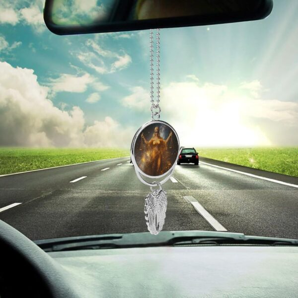 Zodiac Sign Women Car Rear View Mirror Pendant Car Charm Ornament Hanging Decoration Accessories for All Cars Silver-Style