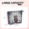 Linen Makeup Bag For Women, Waterproof Travel Cosmetic Organizer Lightweight Zipper Travel Toiletry Bag Organizer Owl Tree Branches Makeup Brushes Storage Bag