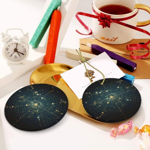 Christmas Ceramic Round Pendant Decoration for Shopping Malls Supermarkets Stores Homes Zodiac Constellation Space Prints