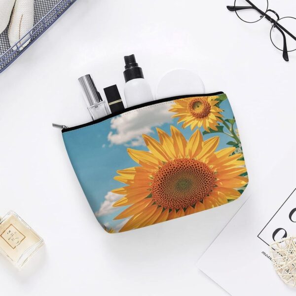 Goodlooking Hello Nice Sunshines Makeup Bag for Women Portable Travel Toiletry Pouch, PU Leather Cosmetic Bag with Zipper
