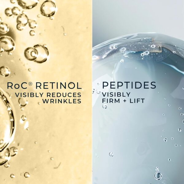 RoC Derm Correxion Dual Eye Cream with Advanced Retinol + Peptides for Puffy Eyes and Dark Circles, (.68 oz) with Retinol Eye Cream Packette