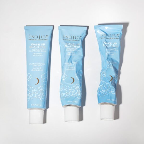Pacifica Wake Up Beautiful Cleansing Balm & Makeup Remover - 2-in-1 Waterless Face Cleanser for Dry & Sensitive Skin, Hydrating No-Rinse Balm Dissolves Stubborn Makeup, 2.5oz