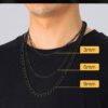 U7 Figaro Chain, Twisted Rope Chain, Men Stainless Steel Necklace,3mm,5mm,6mm,9mm 18K Gold Plated Chains Necklaces for Men Women 16"-30"