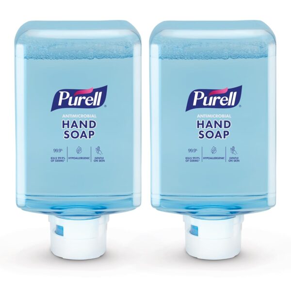 PURELL Antimicrobial Foaming Hand Soap, Light Fragrance, 1200 mL Refill for PURELL ES10 Automatic Soap Dispenser (Pack of 2) – 8382-02