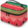 Gradient Watermelon Makeup Bag, Cosmetic Organizer Case Large Portable Capacity Make Up Bags Women Travel Toiletry Bags with Handle And Divider