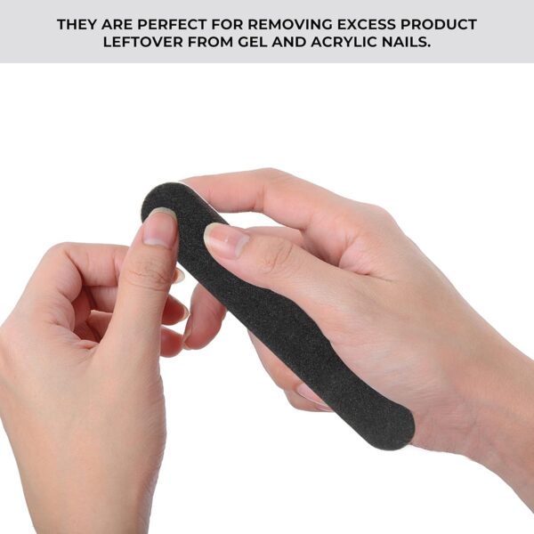 ForPro Professional Collection Mini Foam Board, Black, 100/180 Grit, Double-Sided Manicure Nail File, Individually-Wrapped, 3.5” L x .5” W, 50-Count