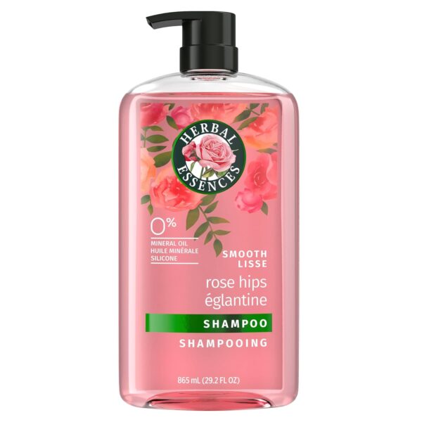 Herbal Essences Rose Hips Shampoo - Smooth, Shiny Hair with Vitamin E & Jojoba, Safe for Color Treated Hair, Floral Scent, Cruelty-Free, Dermatologist-Tested, 29.2 Fl Oz
