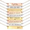 Personalized Engraved Bar Necklace, Custom Name, Date, Coordinates, Friendship Jewelry, Birthday, Wedding, Graduation, Gift for Women – 4N