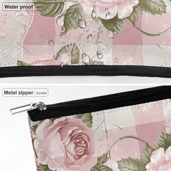 Toiletry Bag for Women Peach Retro Pattern Cosmetic Bag Portable Capacity Travel Makeup Bags with Zipper Lightweight Cute Beauty Makeup Organizer for Traveling, Accessories, Essentials