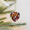 Christmas Ceramic Heart Pendant Decoration for Tree Hanging in Festive Season Games dice Set Prints