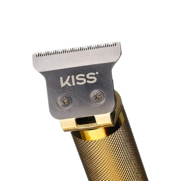 KISS Precision Blade Cordless Trimmer with Stainless Steel T-Blade, Powerful High-Torque, High-Speed Motor, 3 Blade Guard Attachments & Blade Cover, USB Cable & Long-Lasting Lithium Ion Battery