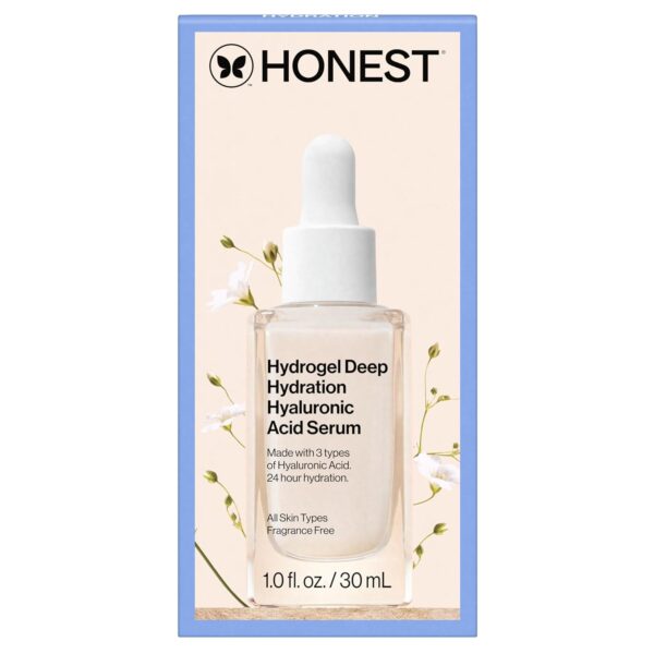 Honest Beauty Hydrogel Deep Hydration Hyaluronic Acid Serum | Moisturizes + Plumps | Hypoallergenic, Fragrance Free, Vegan, Gentle for Sensitive Skin | 1 fl oz