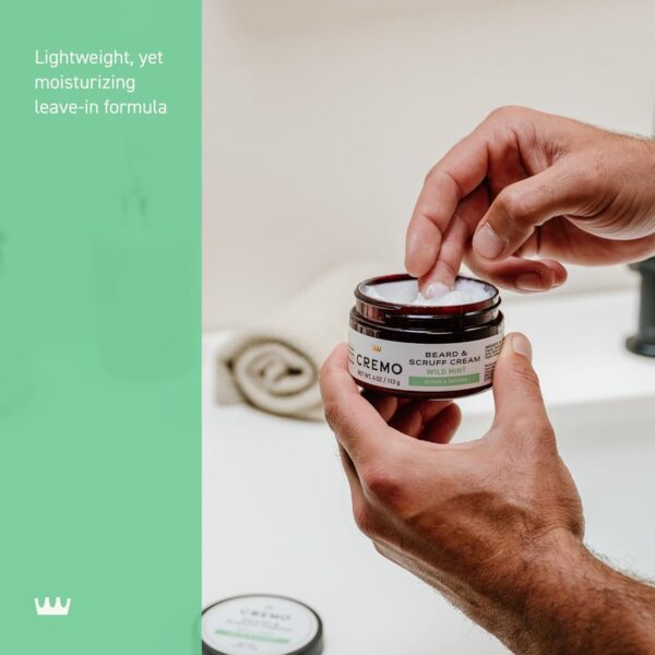 Cremo Beard & Scruff Cream, Wild Mint, 4 Ounce (Pack of 1) - Soothe Beard Itch, Condition and Offer Light-Hold Styling for Stubble and Scruff (Product Packaging May Vary)