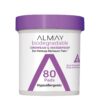 Almay Biodegradable Makeup Remover Pads, Longwear & Waterproof, Hypoallergenic, Fragrance-Free, Dermatologist & Ophthalmologist Tested, 80 Count