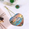 Christmas Ceramic Heart Pendant Decoration for Tree Hanging in Festive Season Pool Party Cruise Ship Prints