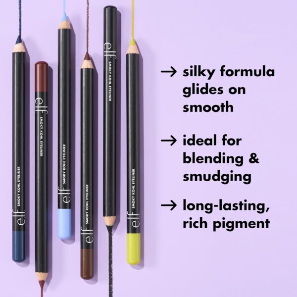 e.l.f. Smoky Kohl Eyeliner, Eye Pencil For Creating Long-Lasting, Bold, High-Pigmented Makeup Looks, Vegan & Cruelty-Free, Black Velvet