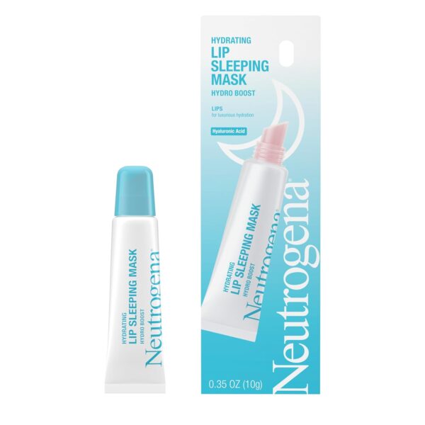 Neutrogena Hydro Boost Hydrating Lip Sleeping Mask with Hyaluronic Acid, Clear Overnight and Daily Moisturizing Treatment for Very Dry Lips, Fragrance Free Squeeze Tube Lip Balm, 0.35 oz