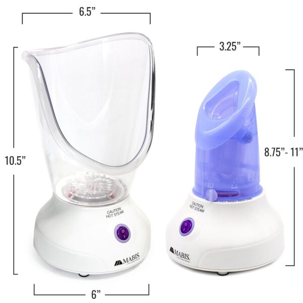 Mabis Steam Inhaler with Adjustable Facial & Nasal Mask (FSA/HSA) - Natural Vapor Inhaler Therapy for Sinus Relief, Skincare, & Pore Cleansing | Plug-in Vaporizer Humidifier - 60ml Liquid Capacity