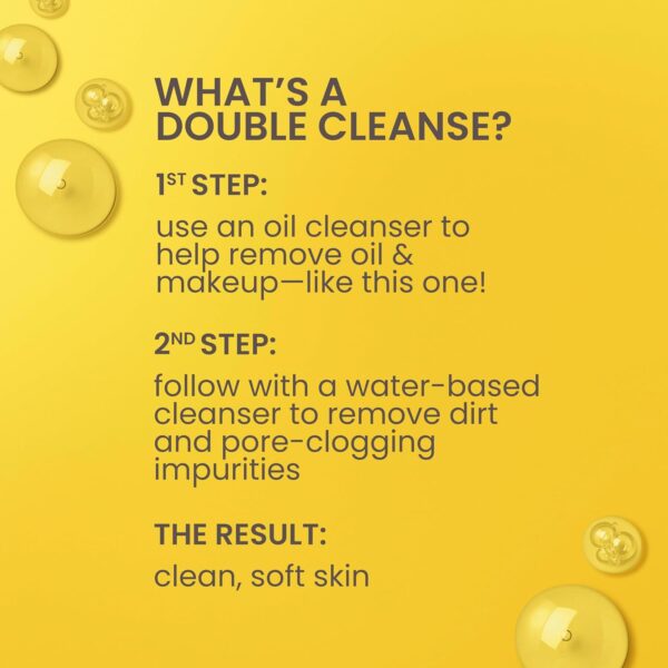 Burt's Bees Nourishing Cleansing Oil With Coconut and Argan Oils, Cleansing Face Oil for Normal to Dry Skin, College Back to School Dorm Essentials, Natural Origin Skin Care, 6 fl. oz. Bottle