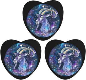 Zodiac Capricorn Sign Novelty Car Air Fresheners 3 Pcs Funny Printed Pendant Decoration Hanging Accessories