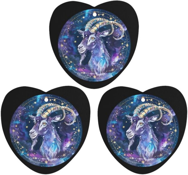 Zodiac Capricorn Sign Novelty Car Air Fresheners 3 Pcs Funny Printed Pendant Decoration Hanging Accessories