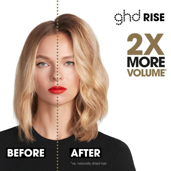 ghd Rise Volumizing Hot Hair Brush - Professional 1.25” Hot Brush for Dry Hair with Maximum Root Lift, 2x Volume, 365ºF Safe Styling Temperature Technology and Auto Sleep Mode - Black