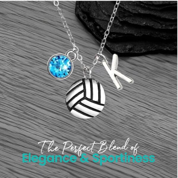 Personalized Love Volleyball Necklace with Birthstone and Initial Charm, Gifts for Players and Girls Volleyball Accessories, Gift For Players and Teams