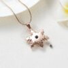 Memorial Urn Necklace Snowflake Pendant with Crystal Pet Dog Ashes Holder Stainless Steel for Woman Cremation Jewelry-D