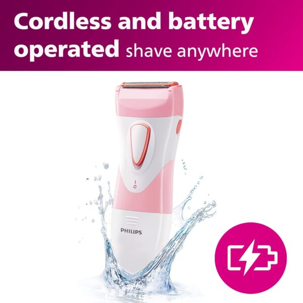 Philips SatinShave Essential Women’s Wet & Dry Electric Shaver for Legs & Body, Cordless, with Hypoallergenic Foil, HP6306/50