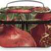 Berries of Pomegranate Makeup Bag, Cosmetic Organizer Case Large Portable Capacity Make Up Bags Women Travel Toiletry Bags with Handle And Divider