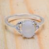 Rainbow Moonstone Natural Gemstone Rings 925 Sterling Silver Ring For Her (6.75)