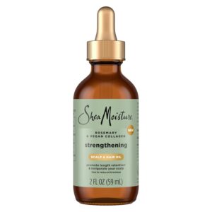 SheaMoisture Strengthening Scalp & Hair Oil Rosemary & Vegan Collagen to Promote Length Retention & Invigorate the Scalp, with ScalpBoost Technology, 2 oz