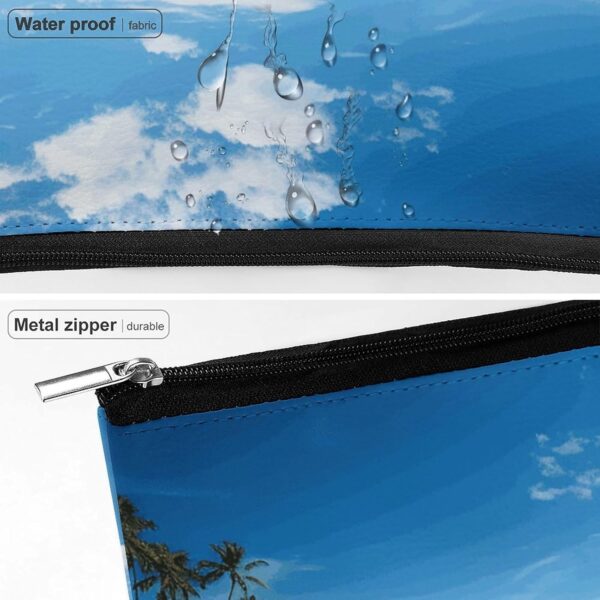 Makeup Bag for Women Cosmetic Bags Clear Sky Wave Beach Travel Toiletry Bag Cute Zipper Make Up Bags Large Capacity Makeup Case Organizer Portable Makeup Pouch for Travelling Gift