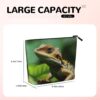 Linen Makeup Bag For Women, Waterproof Travel Cosmetic Organizer Lightweight Zipper Travel Toiletry Bag Organizer Animal Lizard Makeup Brushes Storage Bag