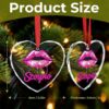 Scorpio Zodiac Birthday Pink Lips Christmas Ornament Glass Hanging Pendant Heart Crystal Christmas Trees Decoration