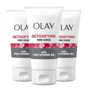 Facial Cleanser by Olay Regenerist, Detoxifying Pore Scrub & Exfoliator, 5 Oz (Pack of 3)