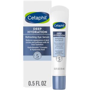 718RA2JJORL._SL1500_.jpg CETAPHIL Deep Hydration Refreshing Eye Serum, 0.5 fl oz, 48Hr Hydrating Under Eye Cream to Reduce the Appearance of Dark Circles, With Hyaluronic Acid, Vitamin E & B5 (Packaging May Vary)