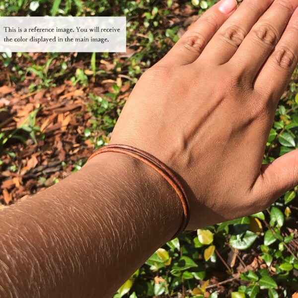 2 mm Men Genuine Leather Bracelet - Handmade Adjustable Cuff, Mens Minimalism Leather Wrap Wristband, Simple Accessories, Premium Leather, Women Gift To Boyfriend, Pulsera Hombre (Distressed Brown)