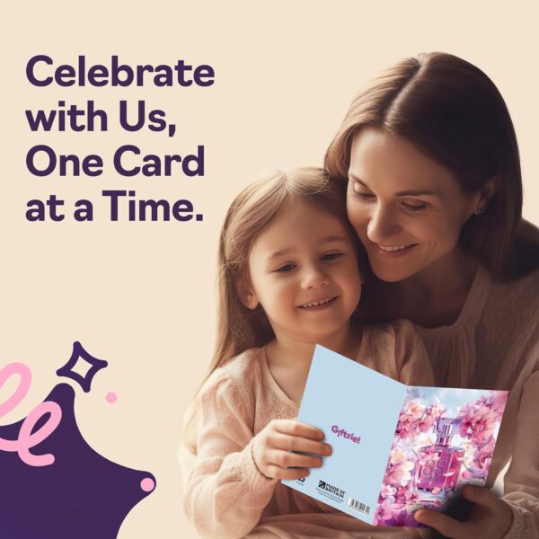 55th Birthday Card for Women - Fabulous Floral Perfume Bottle - Happy Birthday Cards for 55 Year Old Woman, 5x7 Inch Female Bday Greeting Cards