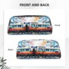 Monorail Train Pencil Pouch Large Capacity Pencil Case Leather Cosmetic Bag Office Desk Organizer Coin Pouch Portable Zipper Toiletry Bag for Travel Outdoor
