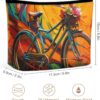 Colorful Bicycle Makeup Bag for Women Portable Travel Toiletry Pouch, PU Leather Cosmetic Bag with Zipper