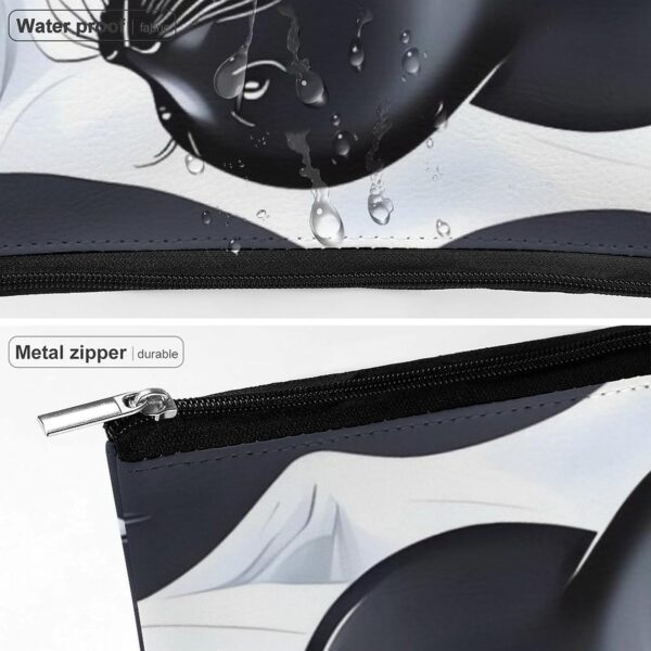 Seals on Ice Makeup Bag for Women Portable Travel Toiletry Pouch, PU Leather Cosmetic Bag with Zipper