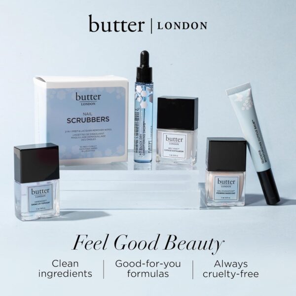 butter LONDON QuickFix Moisturizing Cuticle Balm - Cuticle Cream with Massage Tip Applicator Conditions & Hydrates Dry Cuticles & Skin - Gluten Free Cuticle Care Products Enriched with Vitamin E