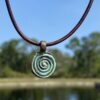 Greek Spiral Vintage Patina Necklace - Women Choker, Men Ancient Greece Gifts, Best Gift for Grecian, Mens Vital Force, Simple Charm, Hellenism, Small Bead, Cute Girls Accessories (Patina)