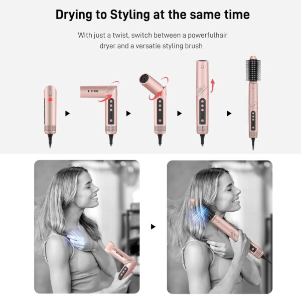 Straightener and Curler 2 in 1 with Vented Cool Air to Lock in Style, Flat Iron Curling Wand