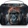 A Gorilla Makeup Bag, Cosmetic Organizer Case Large Portable Capacity Make Up Bags Women Travel Toiletry Bags with Handle And Divider